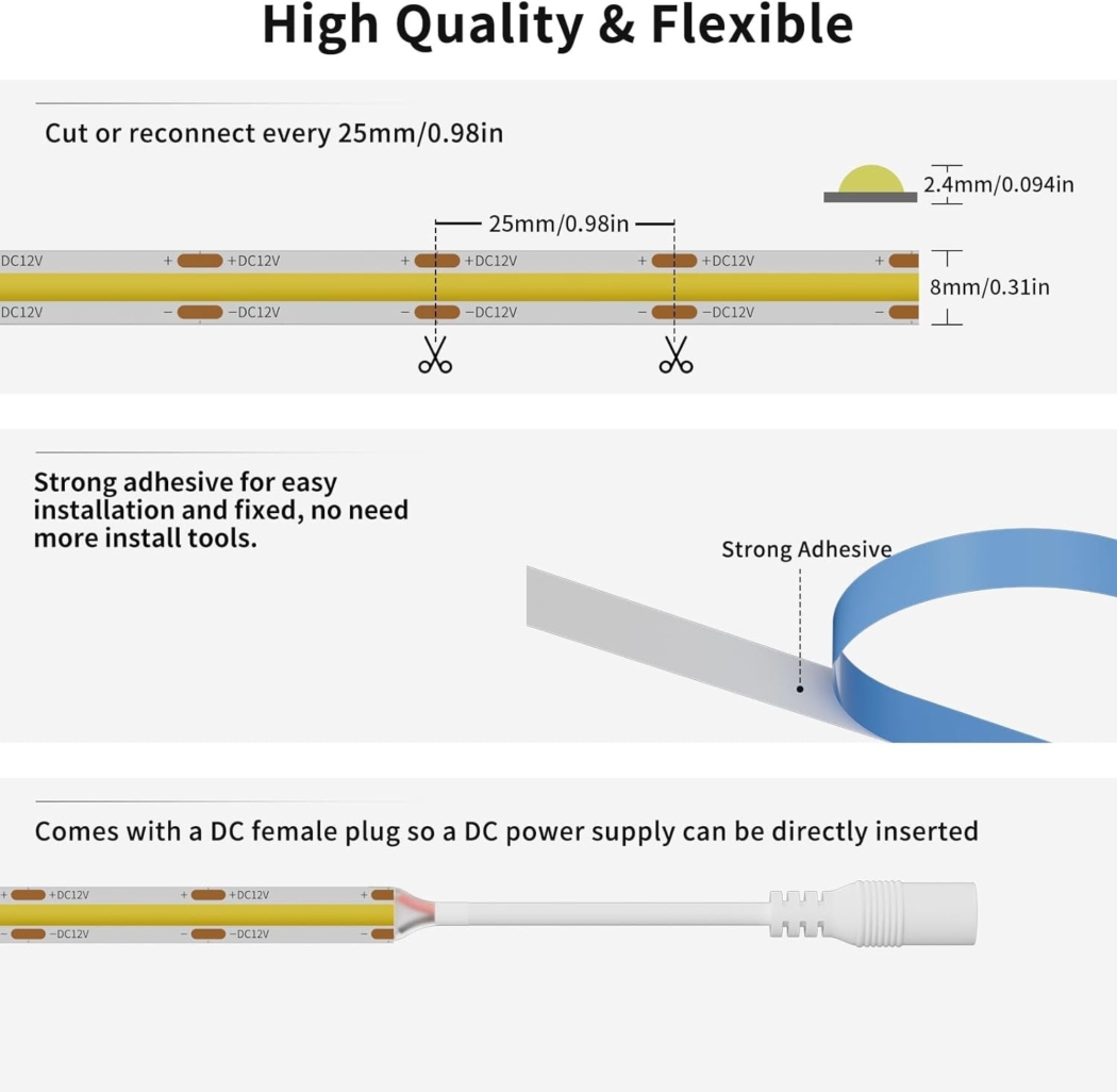 Wholesale High Density Waterproof Fob Led Strip 12V 24V 220V Flexible Cob Led Strip Light - Image 2