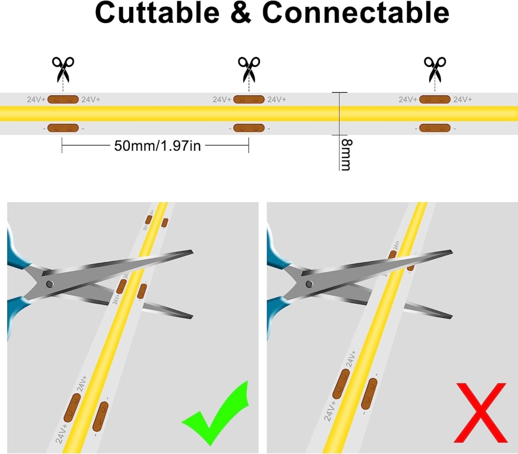 Hot Sale in Factory COB LED Strip 320 LEDs IP20 DC 12V Warm White Furniture Wardrobe Decor Flexible LED Tape Light - Image 2