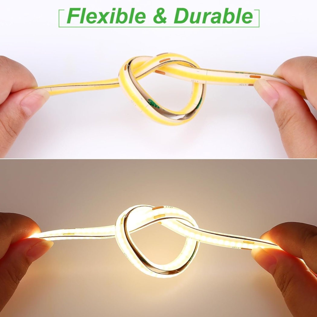 Wholesale Factory Flexible COB LED Strip Light, 12V/24V, 320 LEDs/m, CE RoHS CUL UKCA Certified, 5-Year Warranty - Image 2