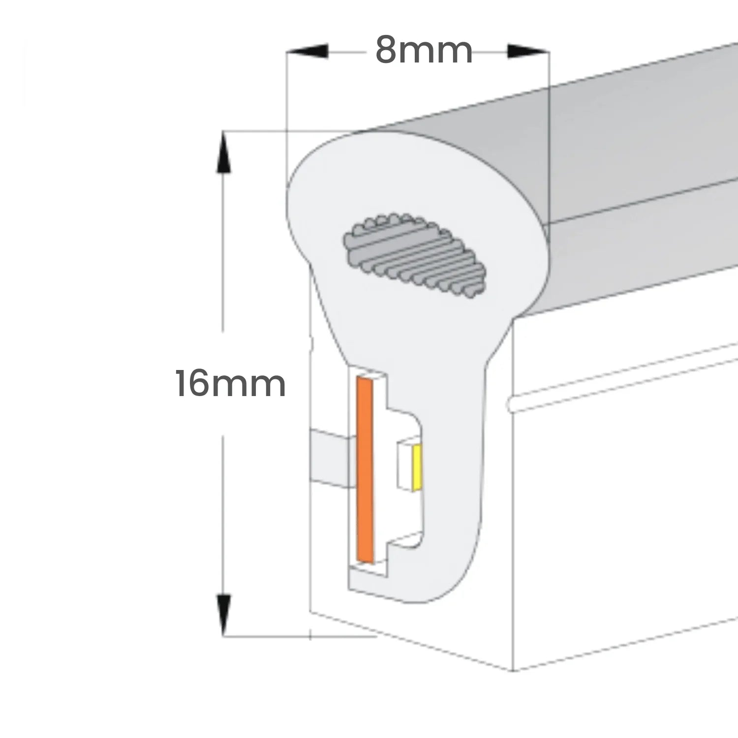 ATOM-LED-Neon-FLEX-Single-Colour-Warm-White-6-x-12mm-12V-www.ukledlights.co_.uk-2_1859d6ab-c007-4147-aa5a-7f929efb4e5e.jpg Warm White Neon Flex DC 12V IP65 Waterproof 8x16mm 120 LEDs/M Full Kit - Image 3