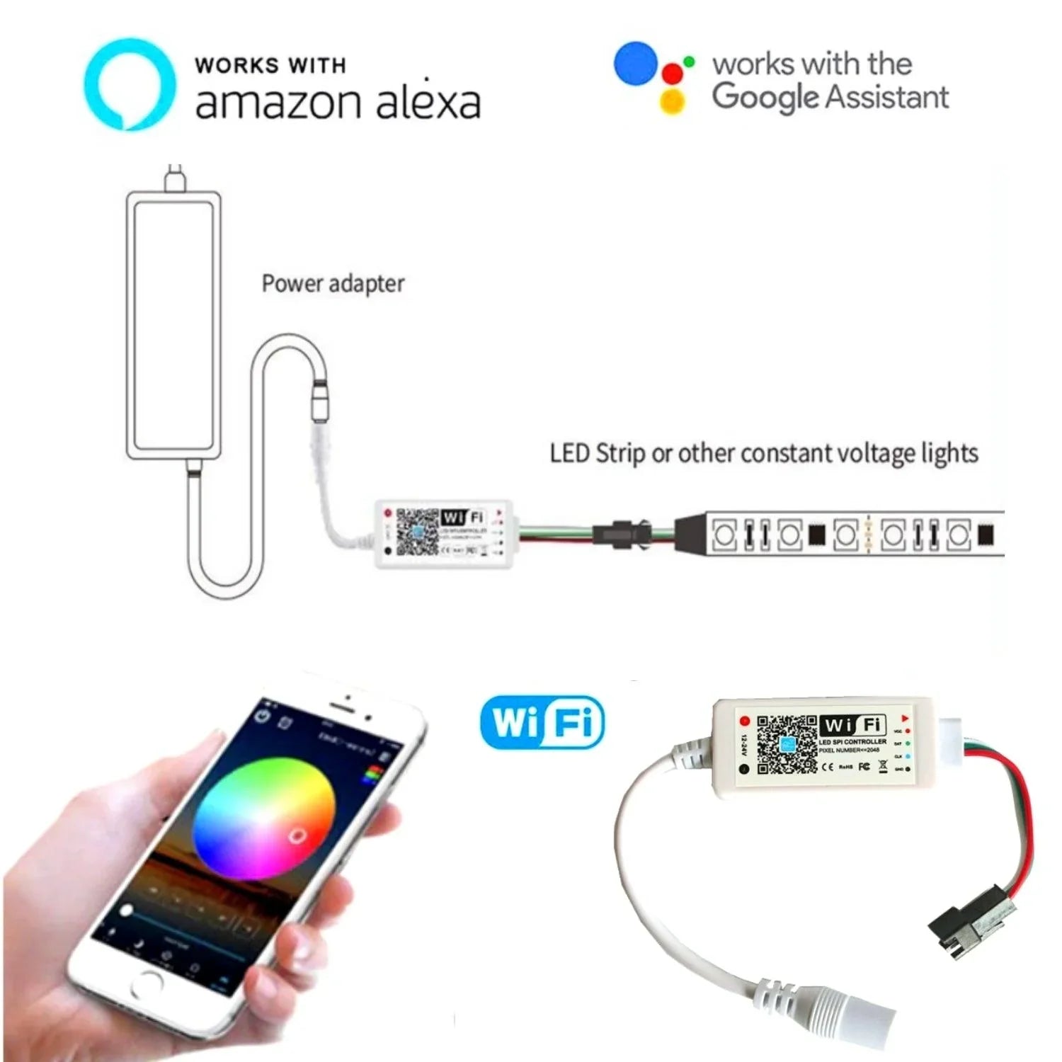 Dream-Colour-Magic-Digital-RGB-Neon-Flex-6803-IC-24V-IP67-ukledlights.co_.uk-1.jpg Digital Pixel RGB Neon Flex Addressable 16x16 WS2811 with Bluetooth App Controller Kit - Image 6
