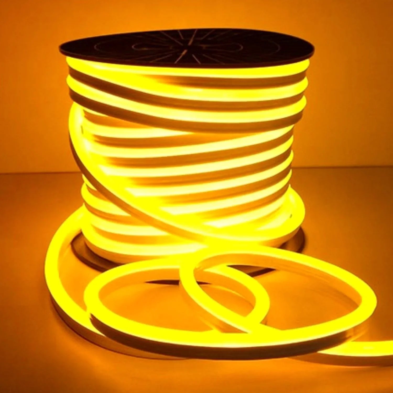YellowNeonFlex220v240v_1.jpg Golden Neon Flex 220V 240V 8x16mm 120LEDs/m IP65 Waterproof with UK Plug